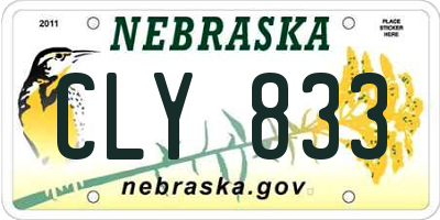 NE license plate CLY833