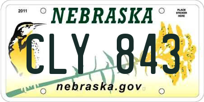 NE license plate CLY843