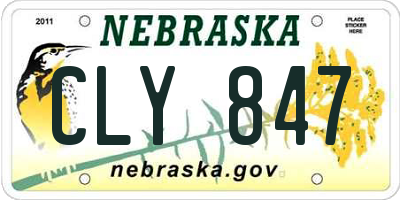 NE license plate CLY847