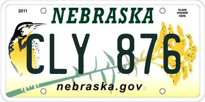NE license plate CLY876