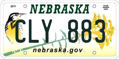 NE license plate CLY883