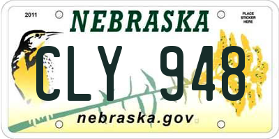 NE license plate CLY948