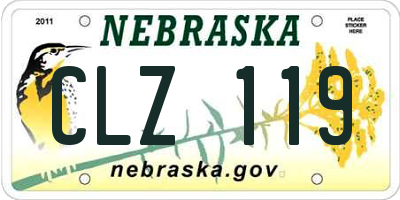 NE license plate CLZ119
