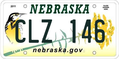 NE license plate CLZ146