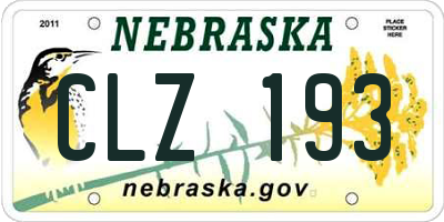 NE license plate CLZ193