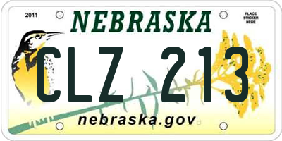 NE license plate CLZ213
