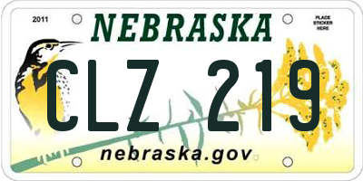 NE license plate CLZ219