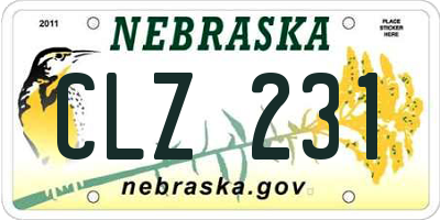 NE license plate CLZ231