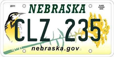 NE license plate CLZ235
