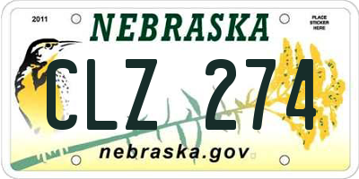 NE license plate CLZ274