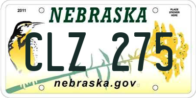 NE license plate CLZ275
