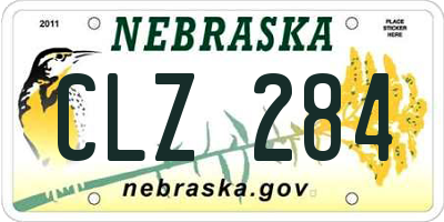NE license plate CLZ284