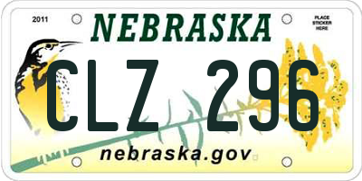 NE license plate CLZ296