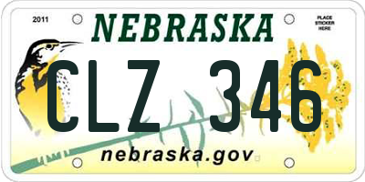 NE license plate CLZ346