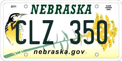 NE license plate CLZ350
