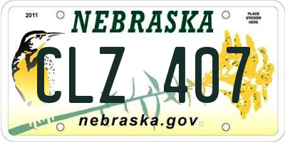 NE license plate CLZ407