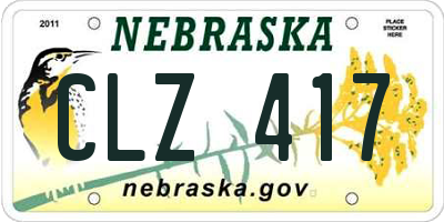 NE license plate CLZ417
