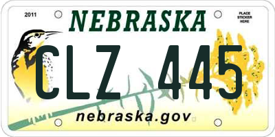 NE license plate CLZ445
