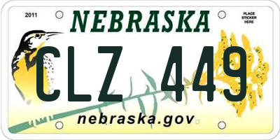 NE license plate CLZ449