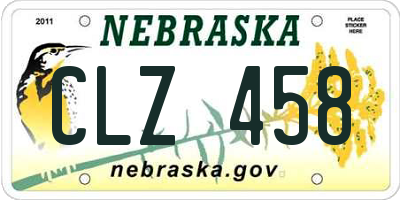 NE license plate CLZ458