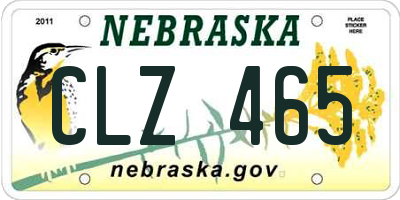 NE license plate CLZ465