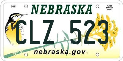 NE license plate CLZ523