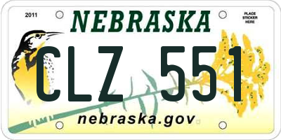 NE license plate CLZ551
