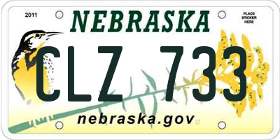 NE license plate CLZ733