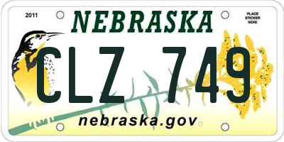 NE license plate CLZ749