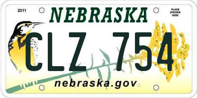 NE license plate CLZ754