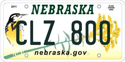 NE license plate CLZ800