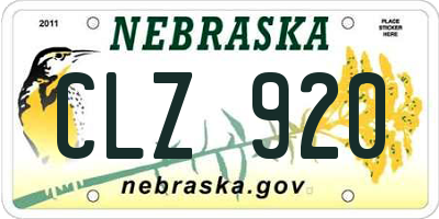 NE license plate CLZ920