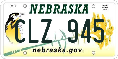 NE license plate CLZ945