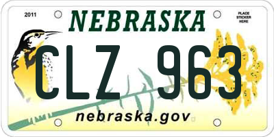 NE license plate CLZ963