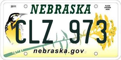 NE license plate CLZ973
