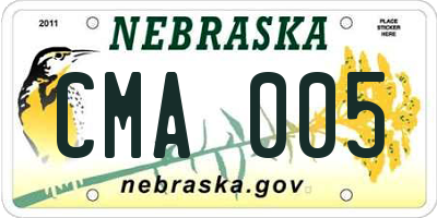 NE license plate CMA005