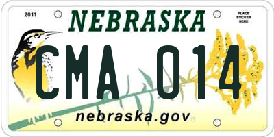NE license plate CMA014