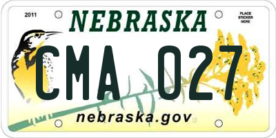 NE license plate CMA027