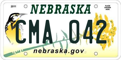 NE license plate CMA042