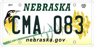NE license plate CMA083