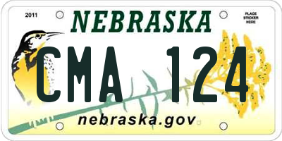 NE license plate CMA124