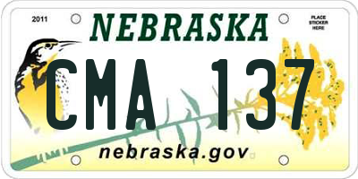 NE license plate CMA137
