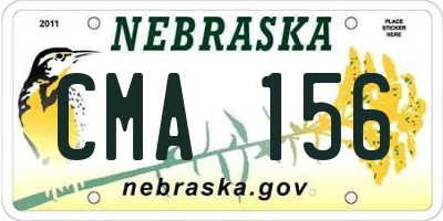 NE license plate CMA156