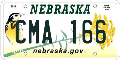 NE license plate CMA166