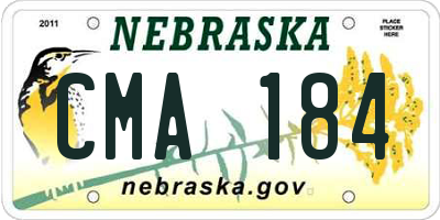 NE license plate CMA184
