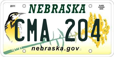 NE license plate CMA204