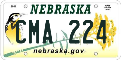 NE license plate CMA224
