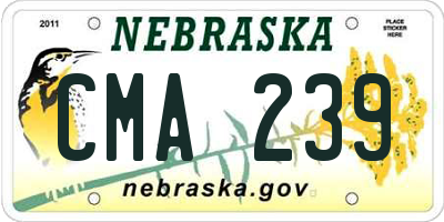 NE license plate CMA239
