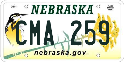 NE license plate CMA259