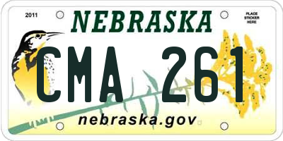 NE license plate CMA261
